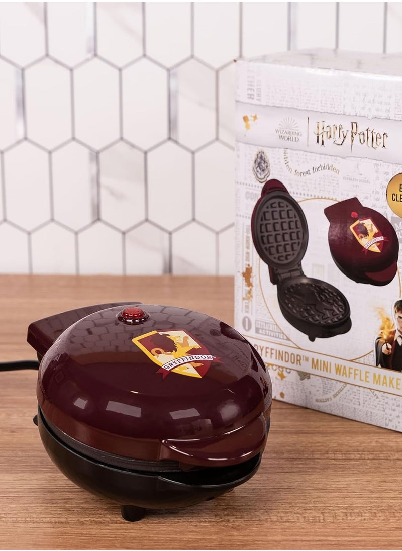 Harry Potter Gryffindor Mini Waffle Maker – Makes Gryffindor Crest Waffles – Fun Kitchen Appliance – Non-Stick, Compact and Easy to Use