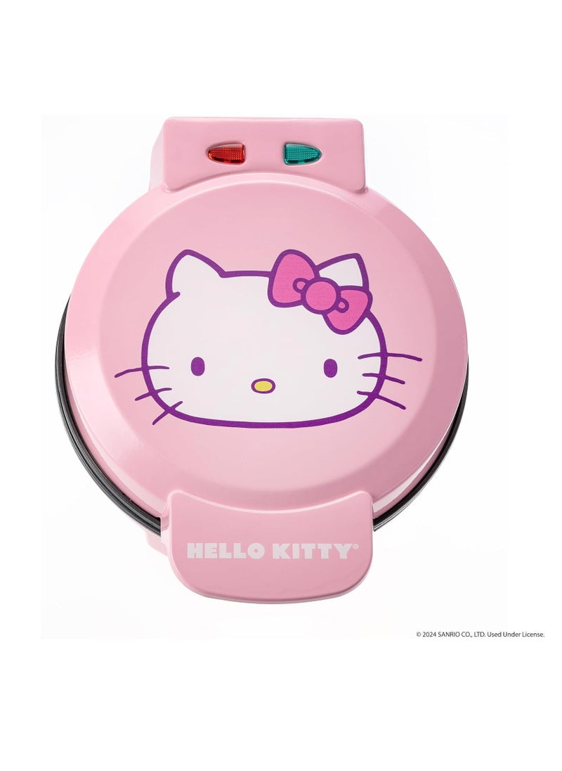 Hello Kitty Mini Waffle Maker – Makes Cute Shaped Waffles, Compact, Non-Stick, Easy to Clean, Dual Indicator Lights