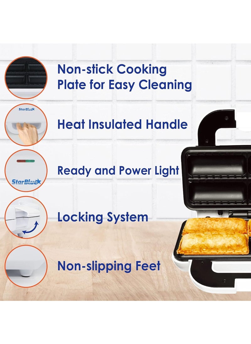 Sausage Roll Maker by StarBlue – Make 4 Quick Breakfast Sausage Rolls, Free Recipe Ebook, 850W