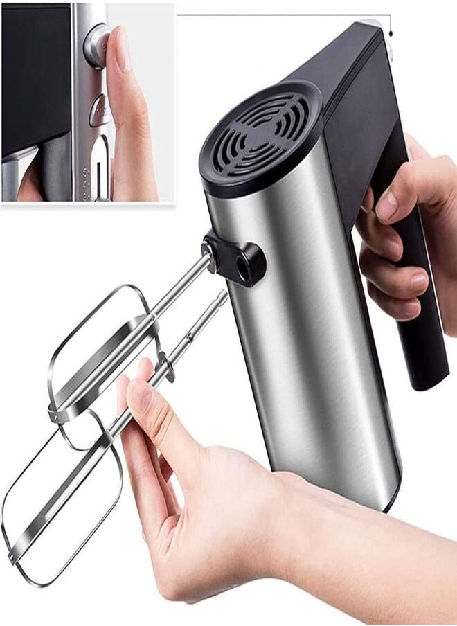 Jamaki Stainless Steel 500W Electric Egg Beater with 5 Speeds Turbo Button Function for Intermittent Whisk with 4 Whisk Stainless Steel Anti-Rust Jmk 6002