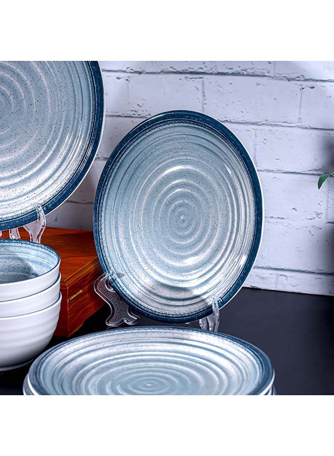 20-Piece Melamlne Dinner Set With 6X27Cm Dinner Plates, 6X22Cm Side Plates, 1X20Cm Serving Bowl, 6X13Cm Rice Bowls, 1X20Cm Ladle, Serves 6 For Everyday Use, Multicolor Multicolor 3kg