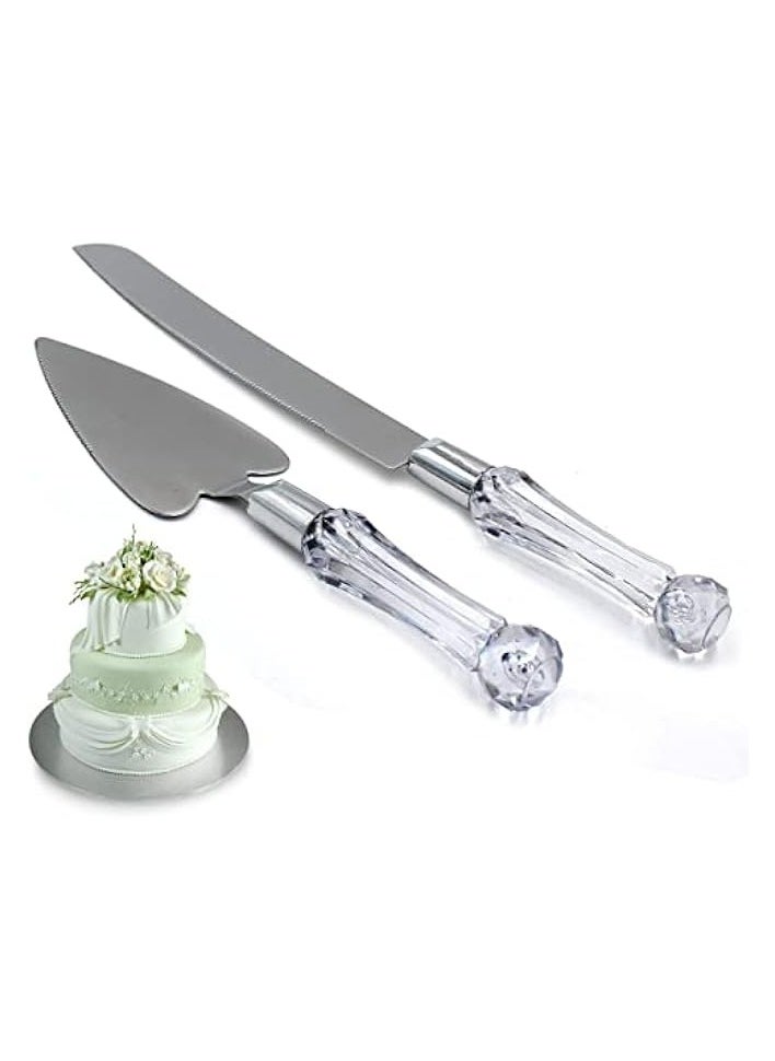 Cake Knife & Serving Set - Stainless Steel Cake and Pie Cutter Server Knife and Spatula Set of 2 Cake Cutting Set