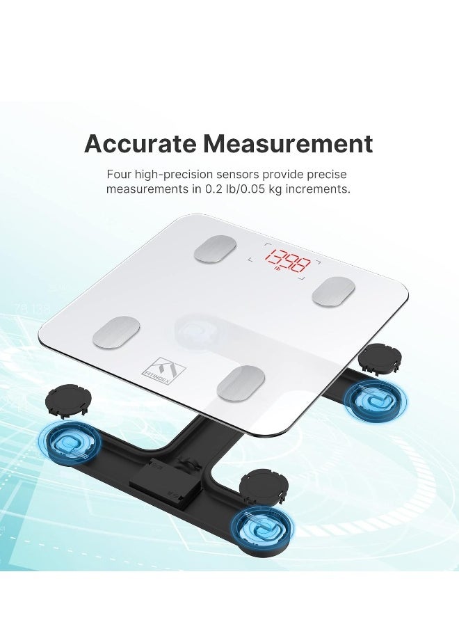 Weight Scale With Bluetooth, Digital Bathroom Scale With Bmi, Body Fat, Muscle Mass 14 Key Body Indicators