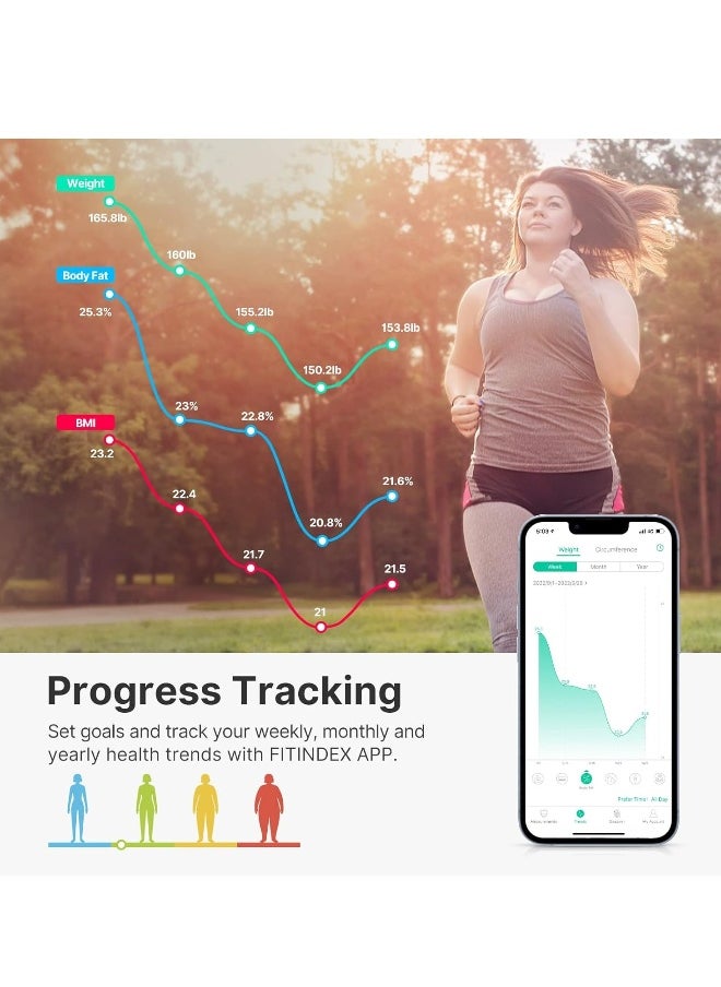 Weight Scale With Bluetooth, Digital Bathroom Scale With Bmi, Body Fat, Muscle Mass 14 Key Body Indicators