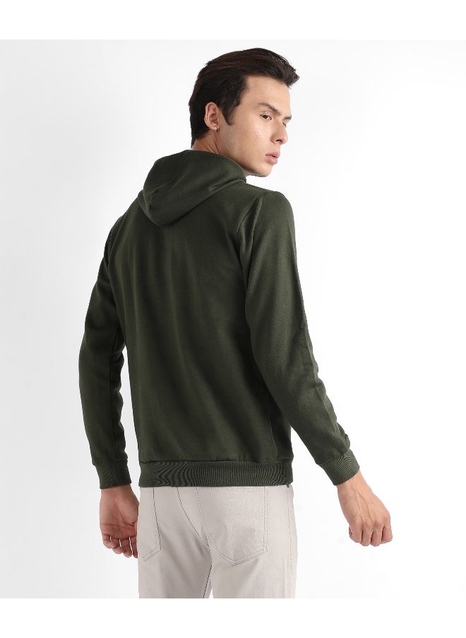 Men's Forest Green Dare To Be Different Hoodie With Kangaroo Pocket