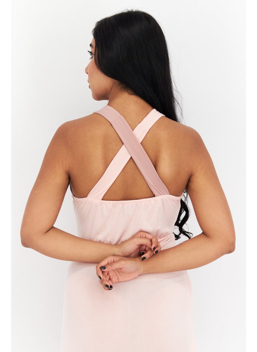 Women Cut Out Mini Casual Dress, Pink Combo