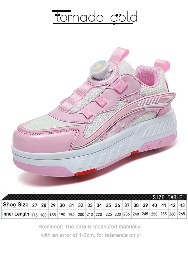 Kids Roller Skates Fashion Sports Shoes Convenient Rotary Buckle Four Wheel Roller Skates Outdoor Leisure Cool