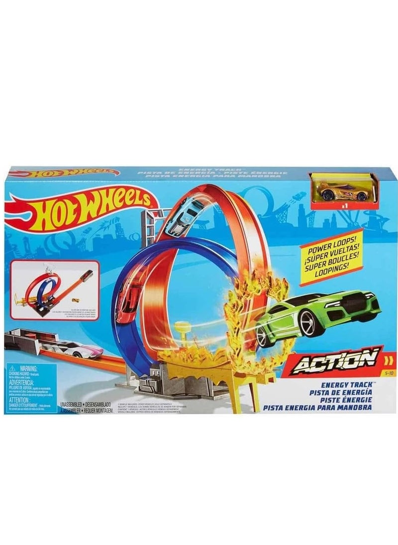 HotWheels Action Energy Power Loop Track Set with 1 Car