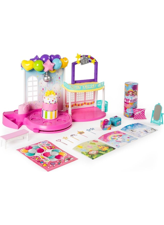 Party Popteenies - Poptastic Party Playset with Confetti, Exclusive Collectible Mini Doll and Accessories, for Ages 4 and Up