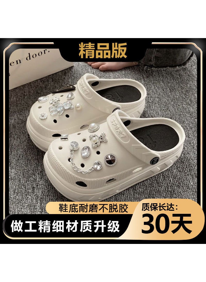 Chic Cartoon Bear Thick Sole Womens ClogsWhite [black label boutique edition] FBJ White [black label boutique edition] FBJ