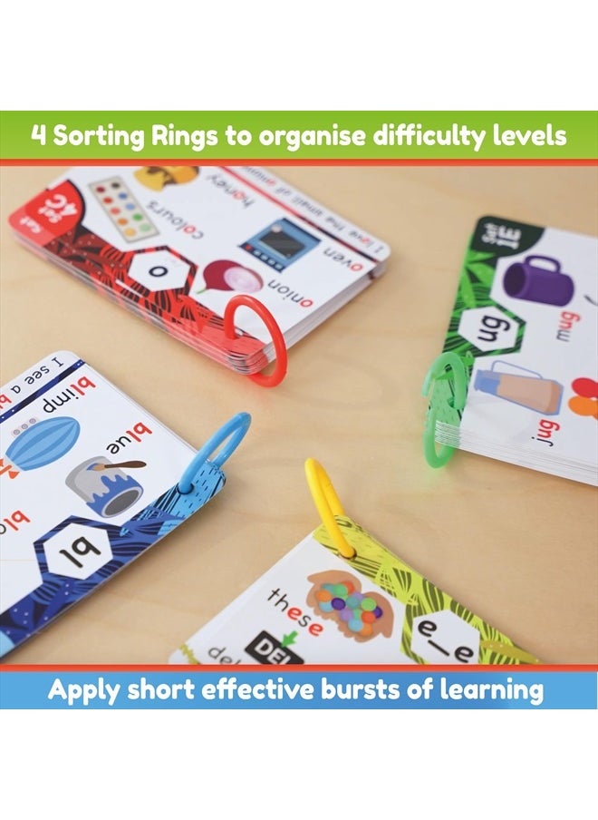 Phonics Flash Cards - Learn to Read in 20 Stages - Digraphs CVC Blends Long Vowel Sounds - Games for Kids Ages 4-8 Kindergarten First Second Grade Homeschool Educational Study Activity