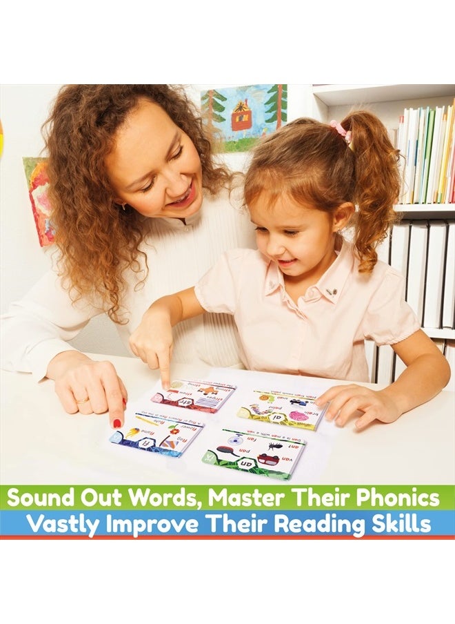 Phonics Flash Cards - Learn to Read in 20 Stages - Digraphs CVC Blends Long Vowel Sounds - Games for Kids Ages 4-8 Kindergarten First Second Grade Homeschool Educational Study Activity