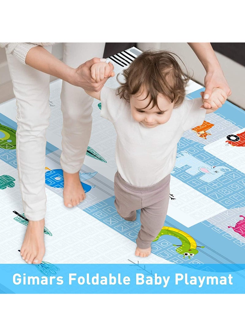 Baby Play Mat, 200 * 180 CM Foldable Baby Play Mat, Waterproof Foam Floor Baby Crawling Mat, Portable Baby Playmat for Infants, Toddler, Kids, Indoor Outdoor Use