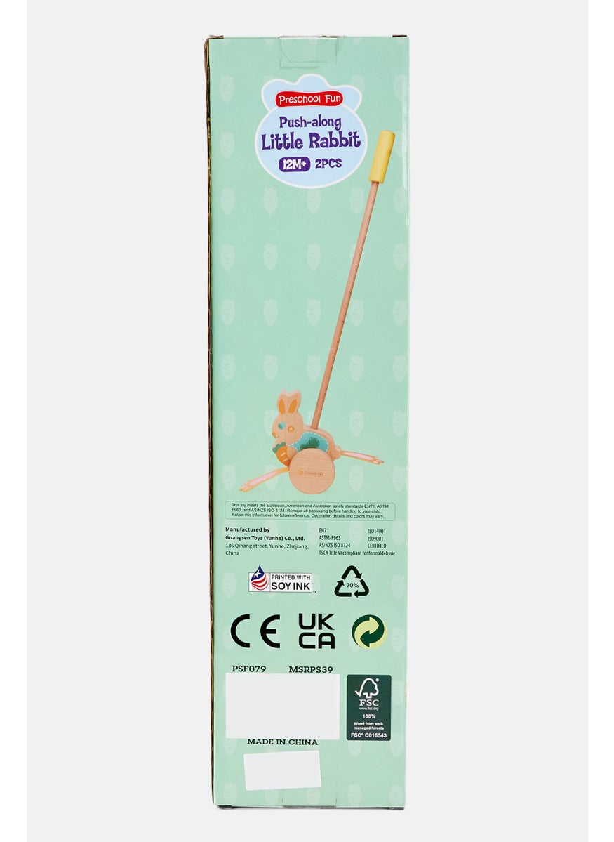 2 Pcs Little Rabbit Push Along, Beige Combo