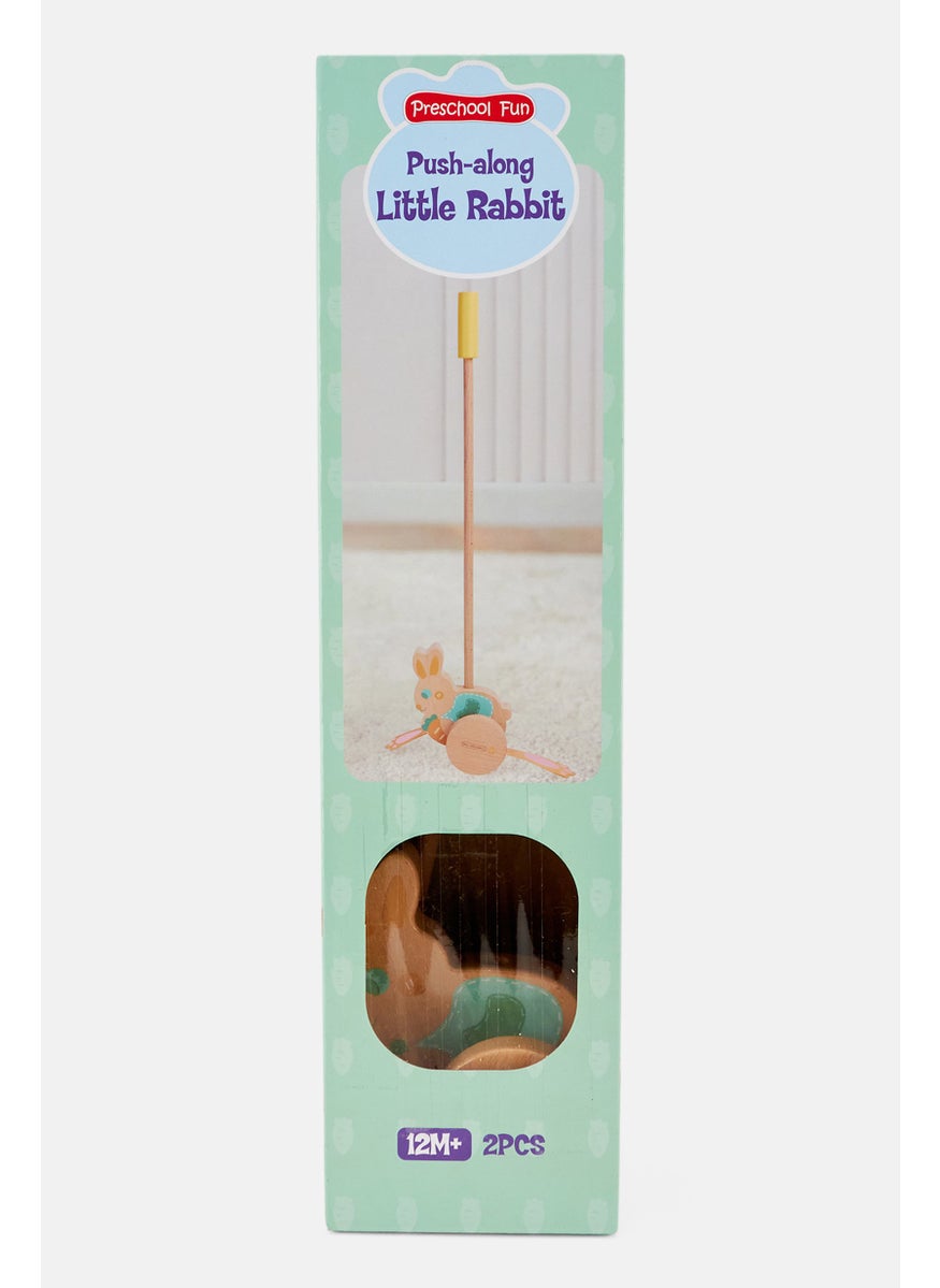 2 Pcs Little Rabbit Push Along, Beige Combo
