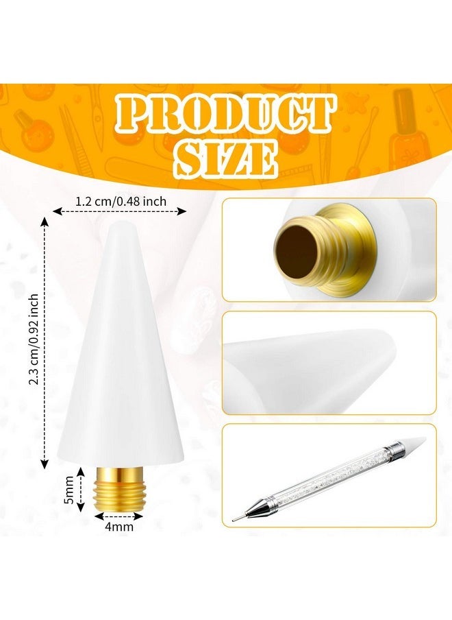 16 Pcs Wax Tips For Nail Rhinestones Replacement Diamond Painting Wax Head Tips Rhinestone Picker Tool For Nail Dotting Pen To Pick Up Nail Gem Jewelry, Wax Head Accessories(White)