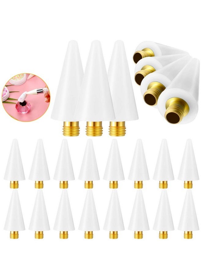 16 Pcs Wax Tips For Nail Rhinestones Replacement Diamond Painting Wax Head Tips Rhinestone Picker Tool For Nail Dotting Pen To Pick Up Nail Gem Jewelry, Wax Head Accessories(White)