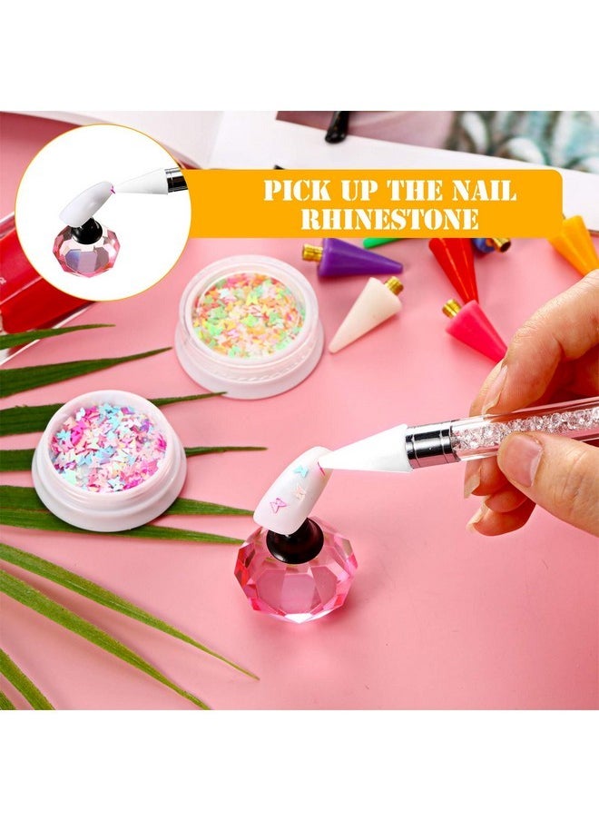 16 Pcs Wax Tips For Nail Rhinestones Replacement Diamond Painting Wax Head Tips Rhinestone Picker Tool For Nail Dotting Pen To Pick Up Nail Gem Jewelry, Wax Head Accessories(White)