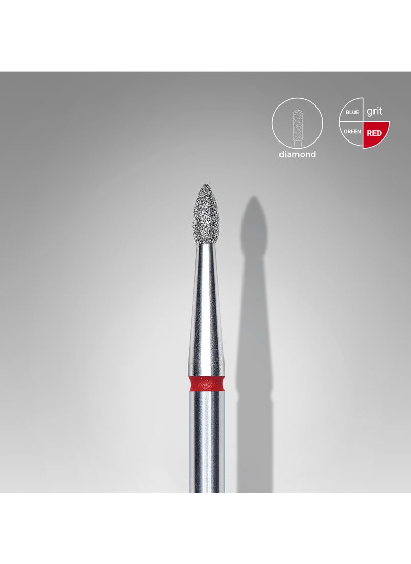 10 Pieces - Diamond Nail Drill Bit Pointed Bud Red EXPERT | Head Diameter 1.8 mm / working part 4 mm