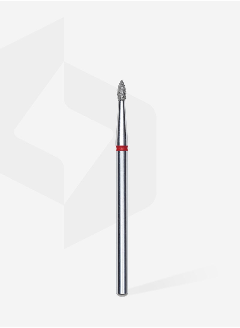 10 Pieces - Diamond Nail Drill Bit Pointed Bud Red EXPERT | Head Diameter 1.8 mm / working part 4 mm