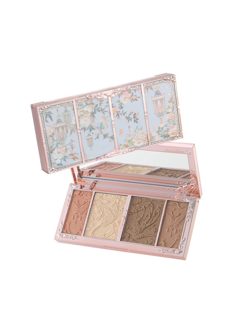 Butterfly Cloud Collar Embossed Highlight & Contour & Bronzer Palette-01 Leaf Shadow