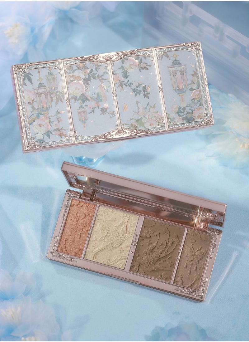 Butterfly Cloud Collar Embossed Highlight & Contour & Bronzer Palette-01 Leaf Shadow