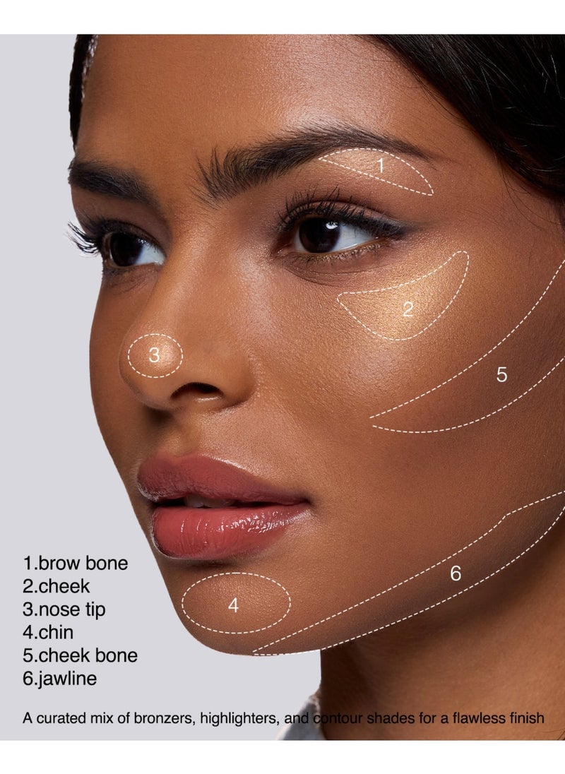 Butterfly Cloud Collar Embossed Highlight & Contour & Bronzer Palette-01 Leaf Shadow