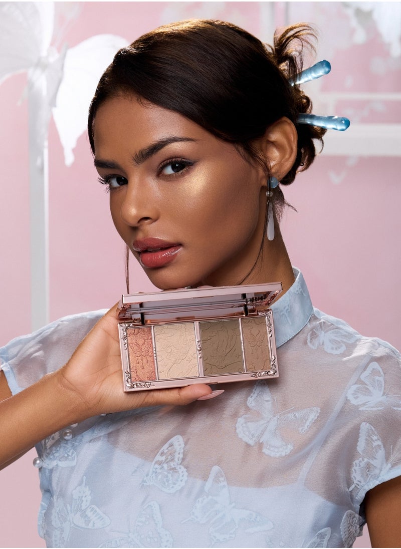 Butterfly Cloud Collar Embossed Highlight & Contour & Bronzer Palette-01 Leaf Shadow