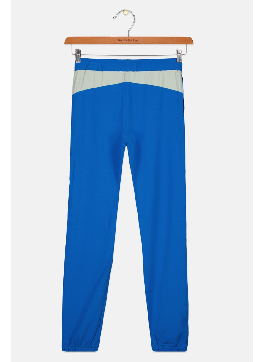 Kids Boy Plain Drawstring Jogger Pants, Blue