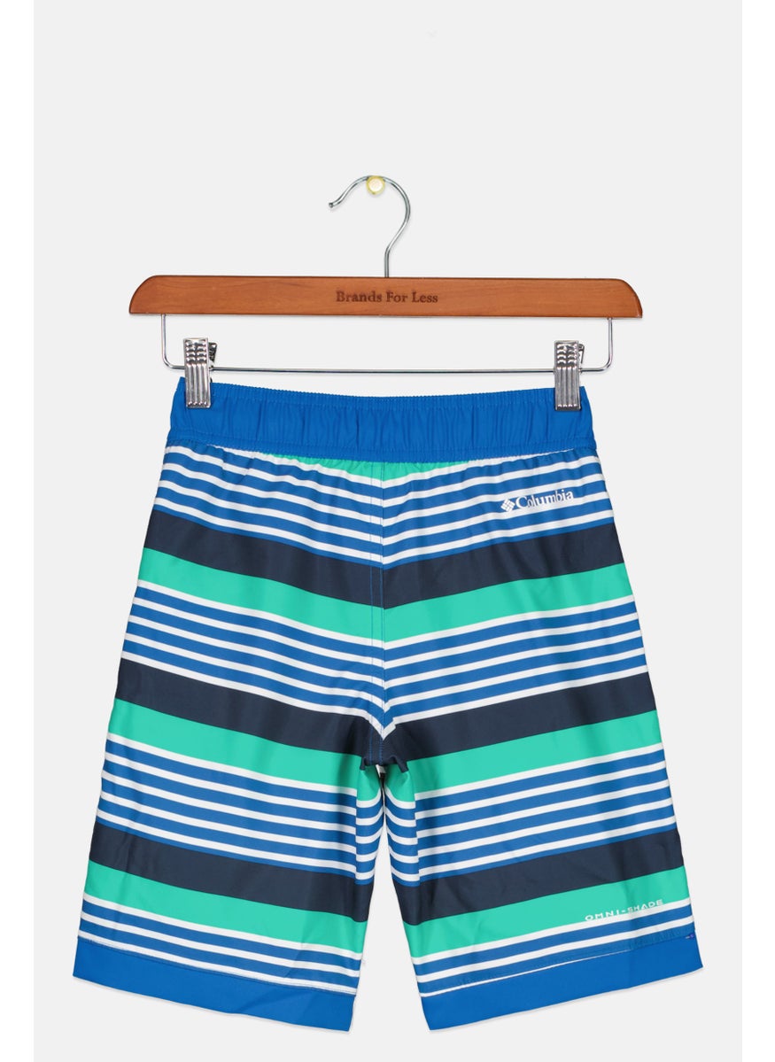 Kids Boy Stripe Board Short, Blue Combo