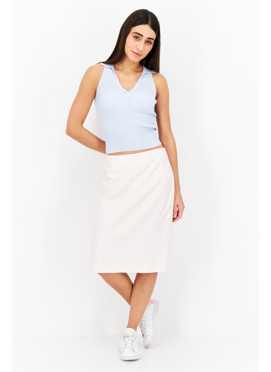 Women Textured Pencil Skirt, Pink