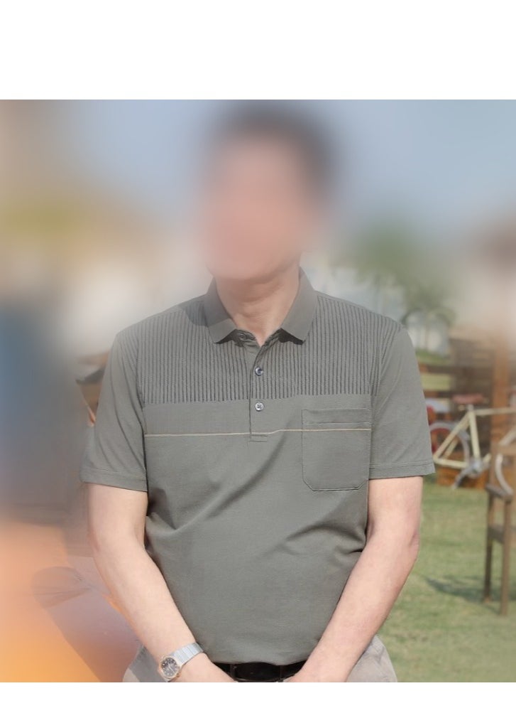【 Mulberry Silk 5A Antibacterial 】 Men's Short Sleeved T-Shirt Business Polo Shirt