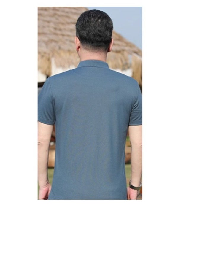 【 Mulberry Silk 5A Antibacterial 】 Men's Short Sleeved T-Shirt Business Polo Shirt