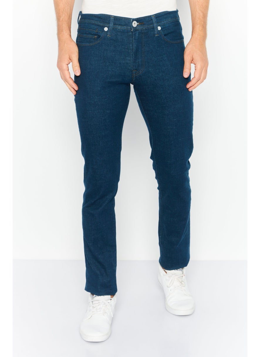 Men Regular Fit Washed Jeans, Blue