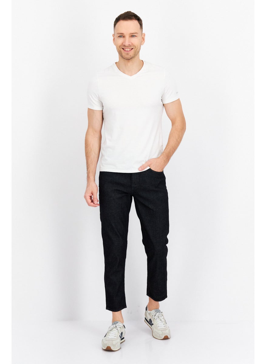 Men Carrot Fit Wash Stretchable Denim, Black