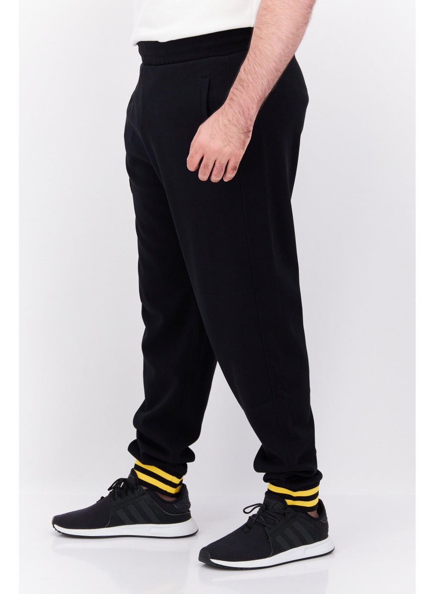 Men Regular Fit Embroidered Sweatpants, Black