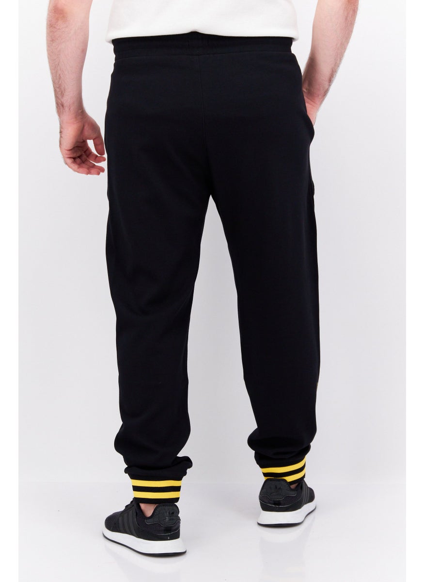 Men Regular Fit Embroidered Sweatpants, Black