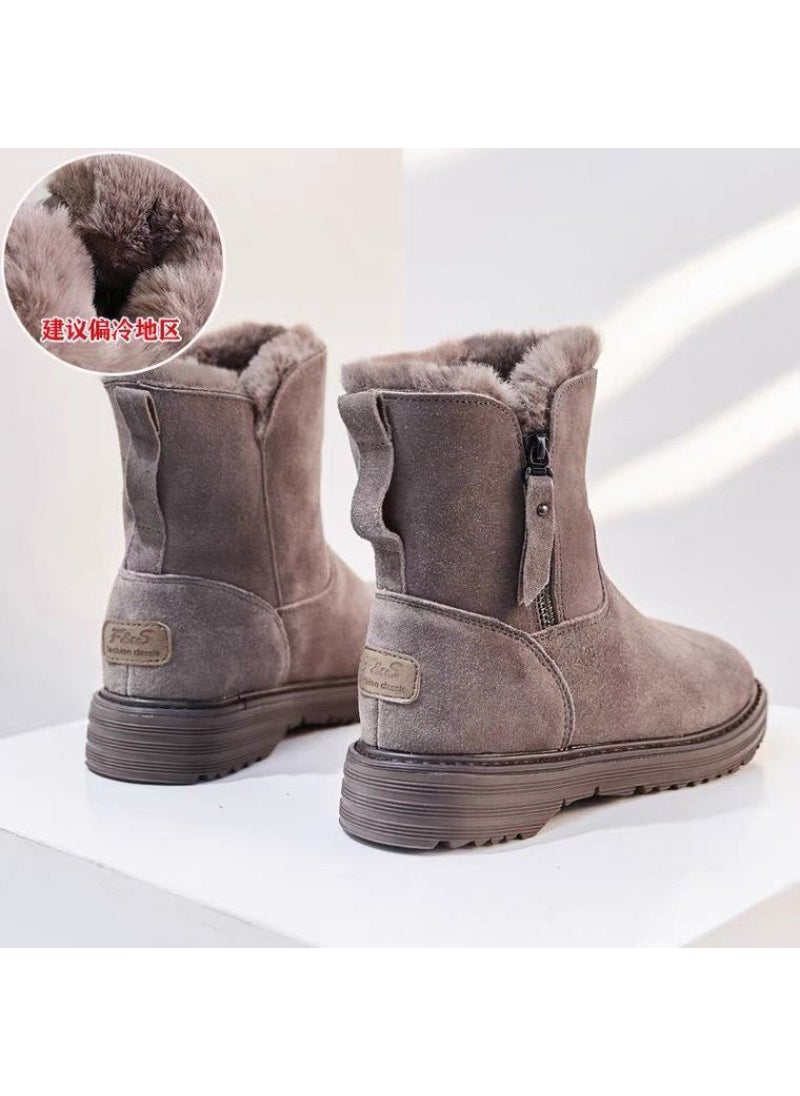 Martin Style Cotton Ankle Boots Khaki