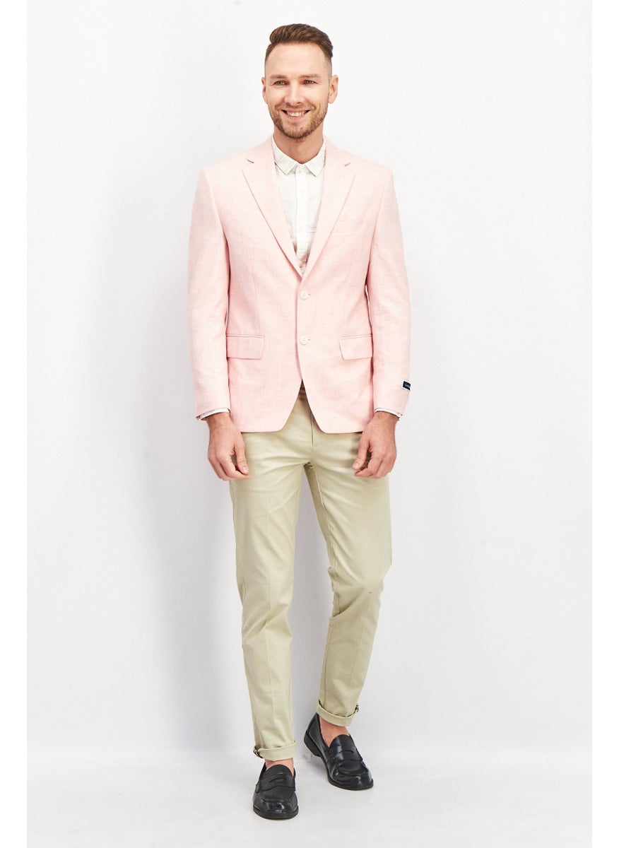 Men Classic Fit Plain Blazer, Pink