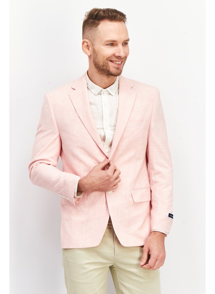 Men Classic Fit Plain Blazer, Pink