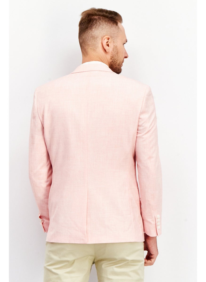 Men Classic Fit Plain Blazer, Pink