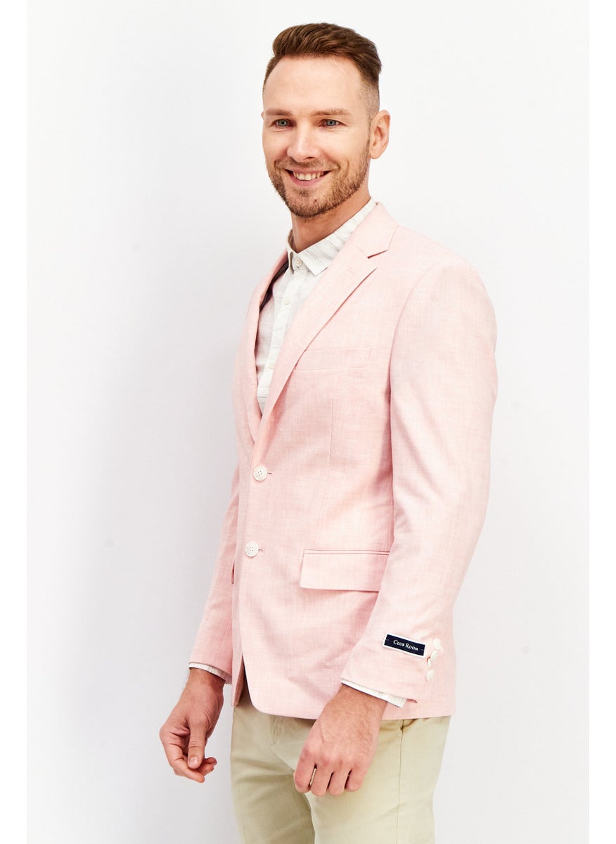 Men Classic Fit Plain Blazer, Pink