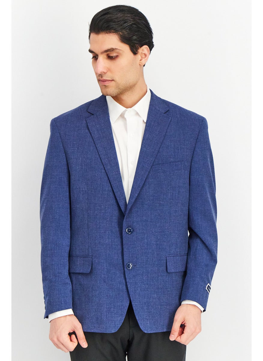 Men Regular Fit Solid Blazer Jacket, Blue