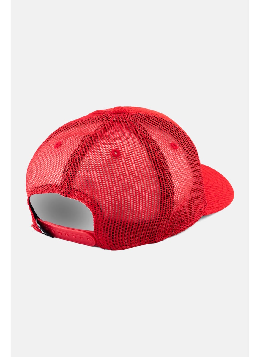 Men Brand Logo Sports Cap, Red