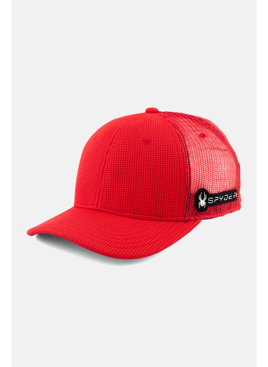 Men Brand Logo Sports Cap, Red