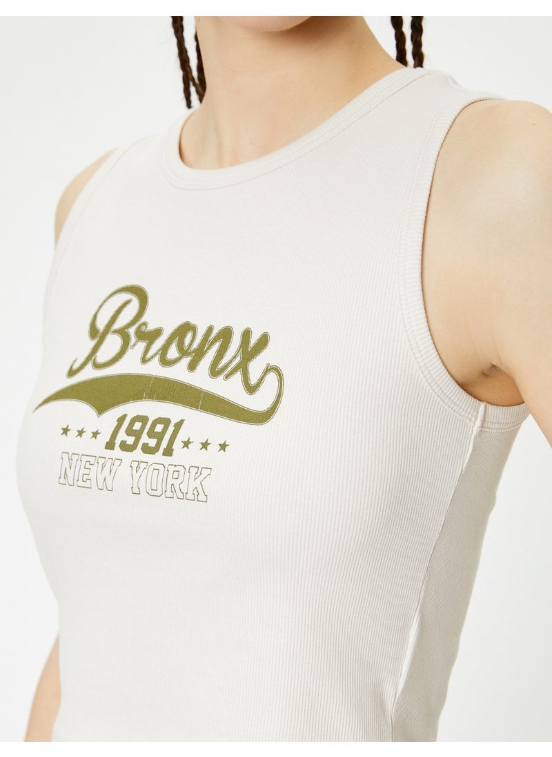 Crop Undershirt Printed Ribbed