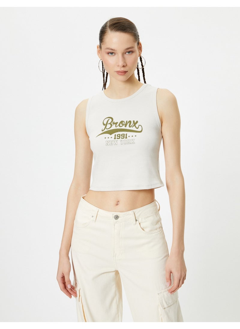 Crop Undershirt Printed Ribbed