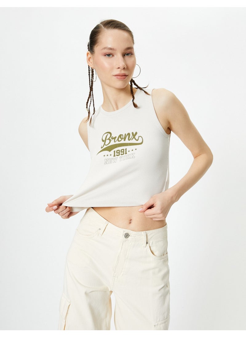 Crop Undershirt Printed Ribbed