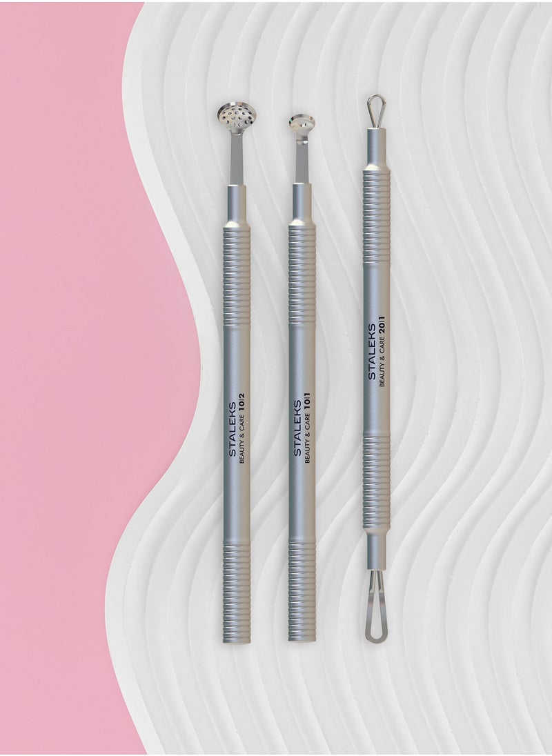 Cosmetology toolset “Clean Skin” - BEAUTY & CARE 30 (Uno spoon, round tool with 19 holes and double-ended loop)