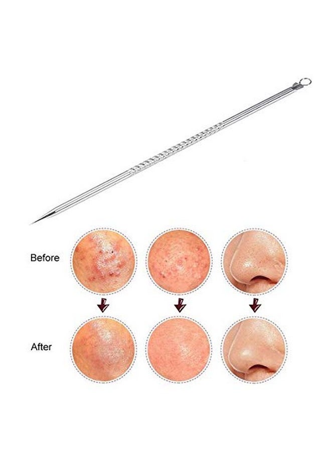 Professional Slant Tip Tweezer & Blackhead Remover Needles For Blackhead, Acne Removal And Eyebrows, Ingrown Hair Daily Beauty Tool (Combo Tweezer & Blackhead Needle)